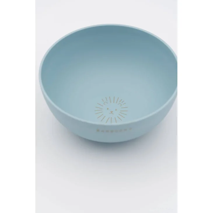 Bamboom Set Pappa Piatto, Scodella, Bicchiere, Posate Azzurro Ghiaccio