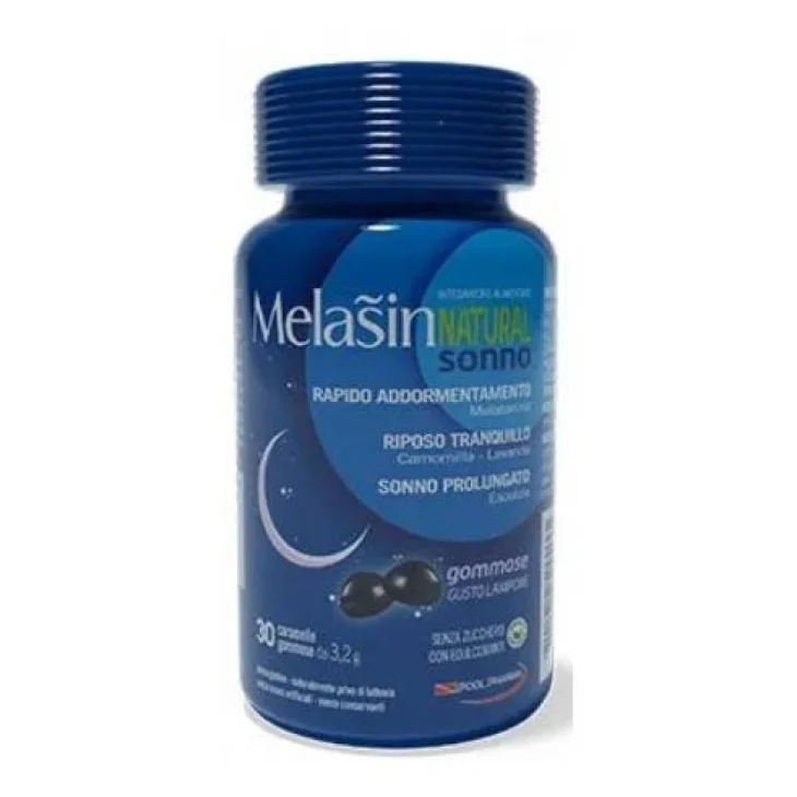 Pool Pharma Melasin Natural Sonno Integratore per Rapido Addormentamento 30 gommose