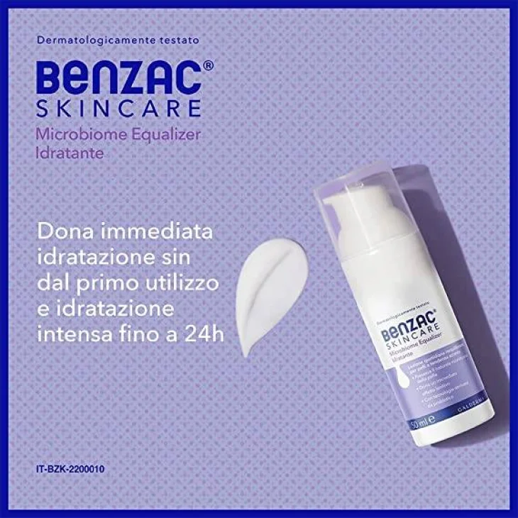 Benzac Skincare Microbiome Equalizer Lozione Idratante Viso per Pelle con Acne 50ml