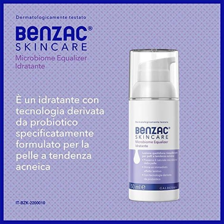 Benzac Skincare Microbiome Equalizer Lozione Idratante Viso per Pelle con Acne 50ml