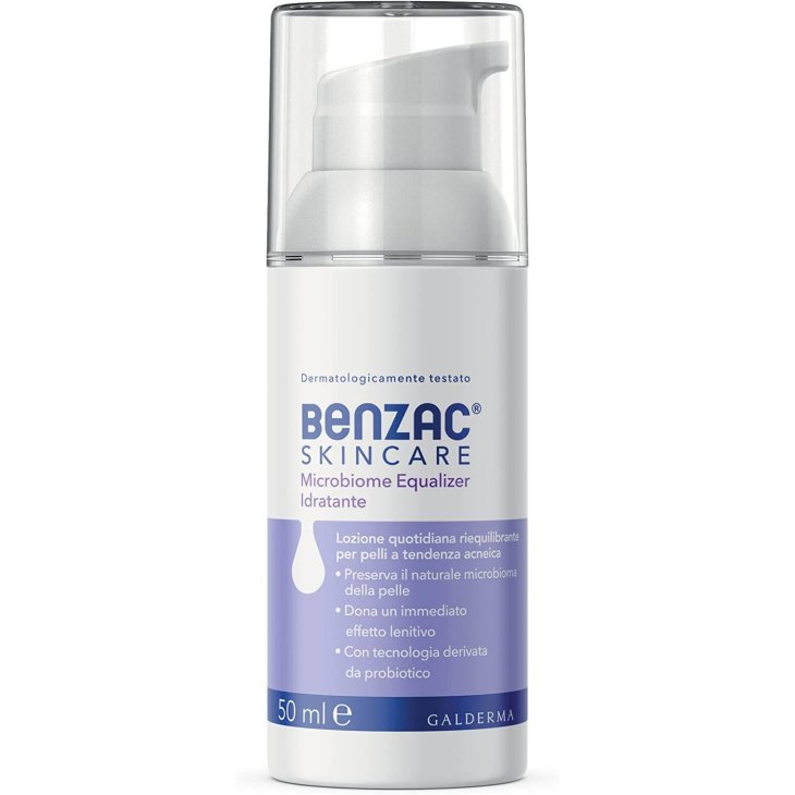 Benzac Skincare Microbiome Equalizer Lozione Idratante Viso per Pelle con Acne 50ml