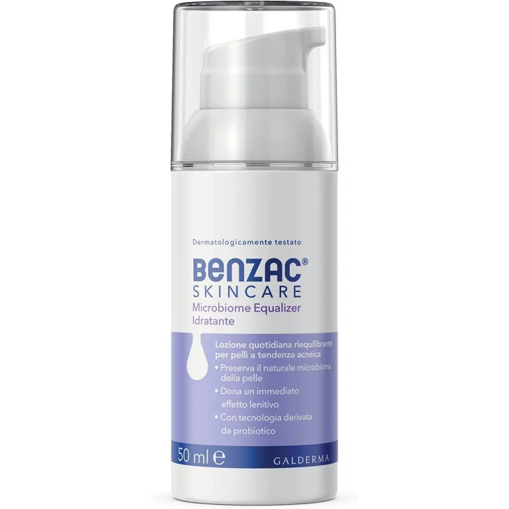 Benzac Skincare Microbiome Equalizer Lozione Idratante Viso per Pelle con Acne 50ml