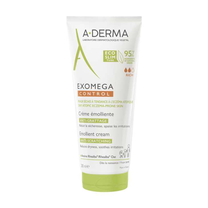 A-Derma Exomega Control Crema Emolliente Anti Prurito Viso e Corpo 200 ml