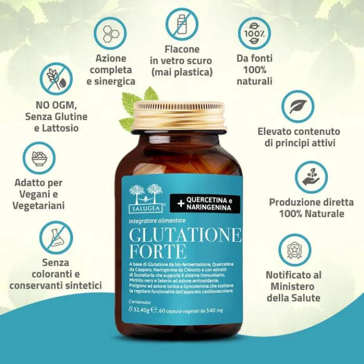 Salugea Glutatione Forte Integratore Antiossidante 60 Capsule