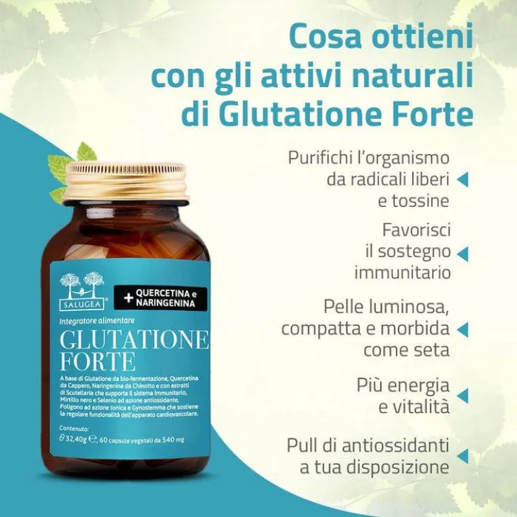 Salugea Glutatione Forte Integratore Antiossidante 60 Capsule