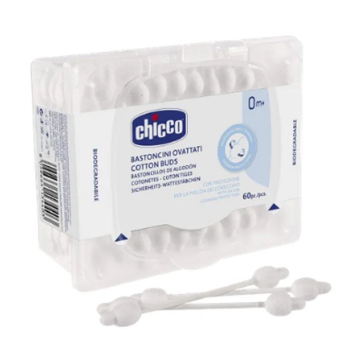 Chicco Bastoncini Ovattati Con Protezione Per Timpani 60 pezzi