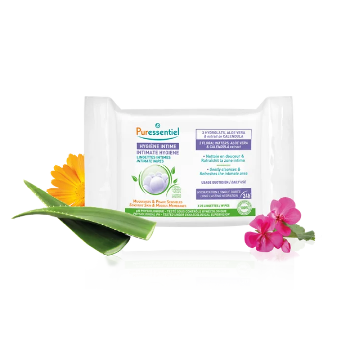 Puressentiel Salviettine Intime Detergenti e Rinfrescanti 25 Pezzi