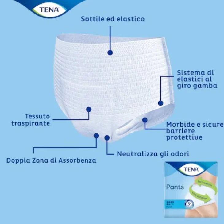 Tena Pants Plus Mutandine Assorbenti per Incontinenza Small 14 pezzi