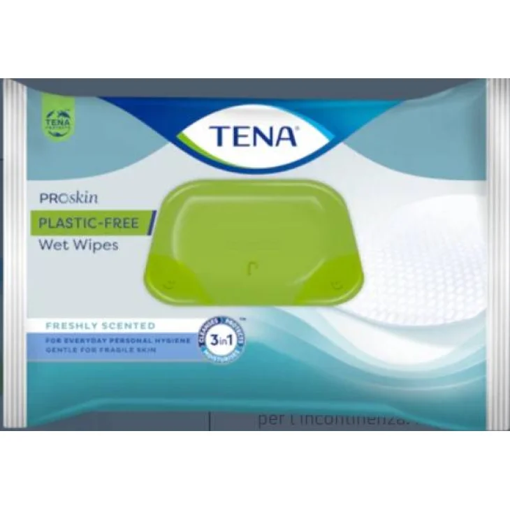 Tena Wet Wipes Plastic Free Salviette Detergenti per Adulti 48 Pezzi
