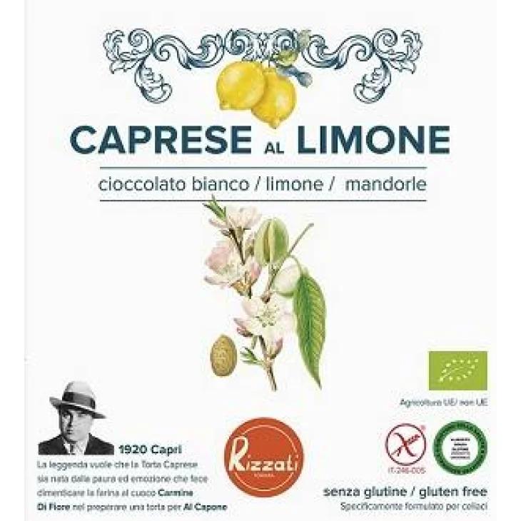 TORTA CAPRESE CIOCCOLATO BIANCO-LIMONE BIO 150 G