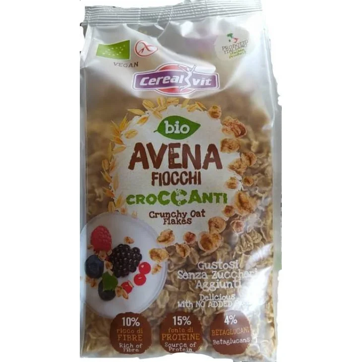 Cerealvit Fiocchi di Avena Croccanti Biologici Senza Glutine 250 g