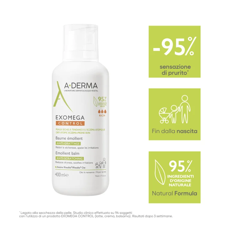 A-Derma Exomega Control Balsamo Emolliente Anti Prurito 400 ml