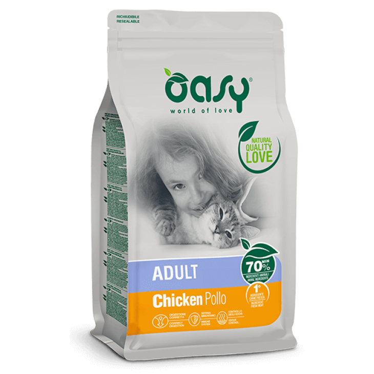 Oasy Dry Cat Adult Chicken Alimento Completo per Gatti Adulti Gusto Pollo 300 g