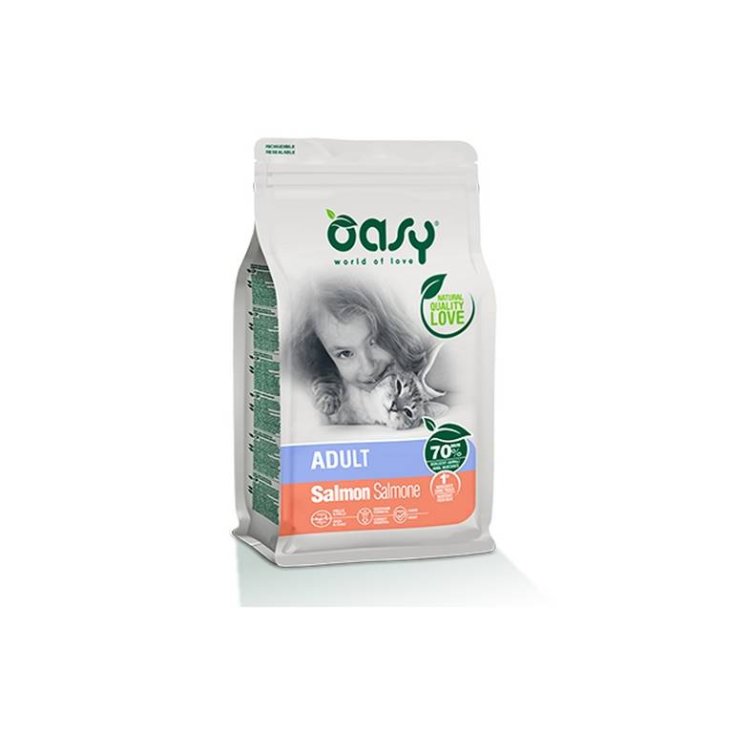 Oasy Lifestage Adult Salmone Cibo Secco per Gatti Adulti Gusto Salmone 1,5 kg