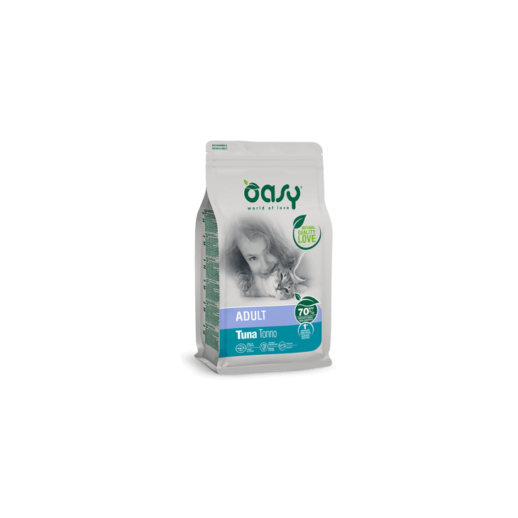 Oasy Lifestage Adult Cibo Secco per Gatti Gusto Tonno 300 g