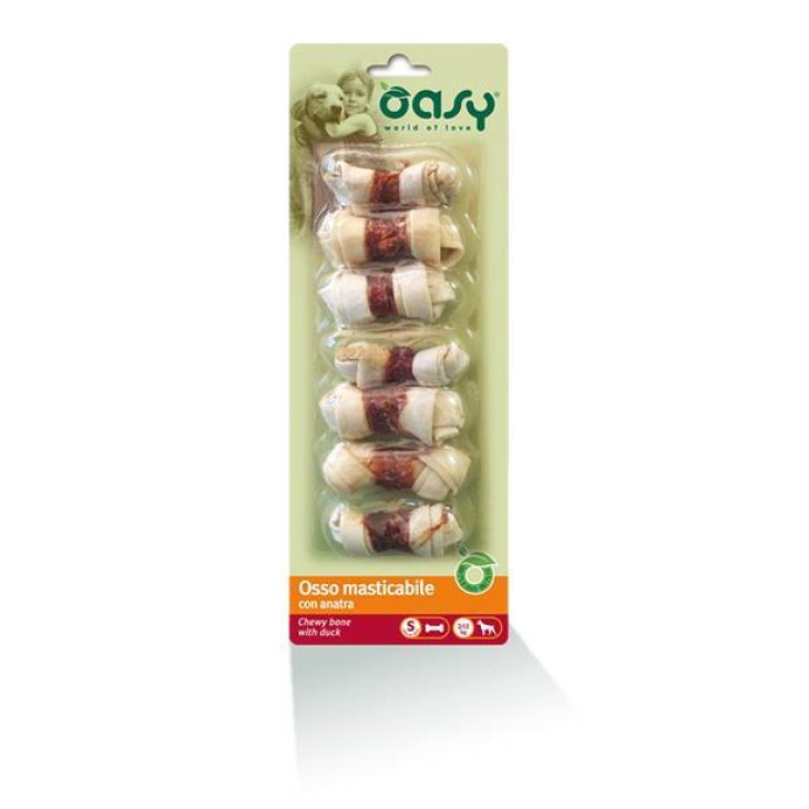 Oasy Osso Masticabile con anatra Snack per Cani S