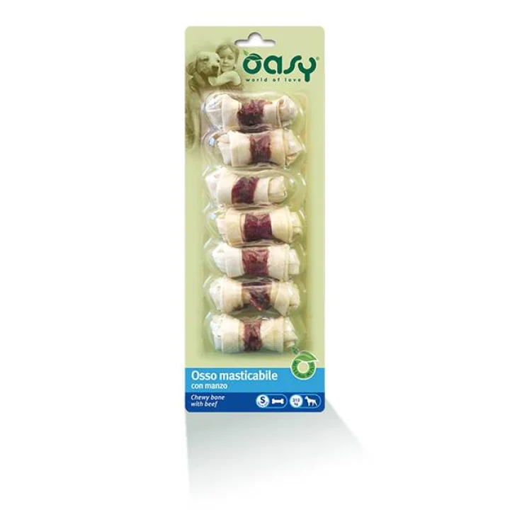 Oasy Osso Masticabile con Manzo Snack per Cani Taglia S