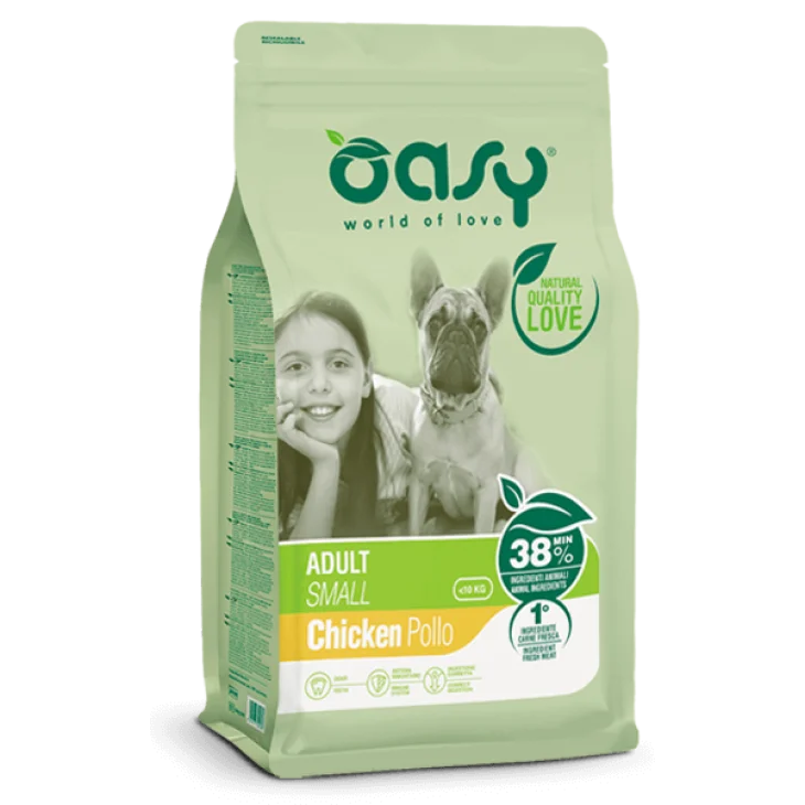Oasy Dry Dog Adult Small Chicken Cibo Secco per Cani di Piccola Taglia Gusto Pollo 3 kg