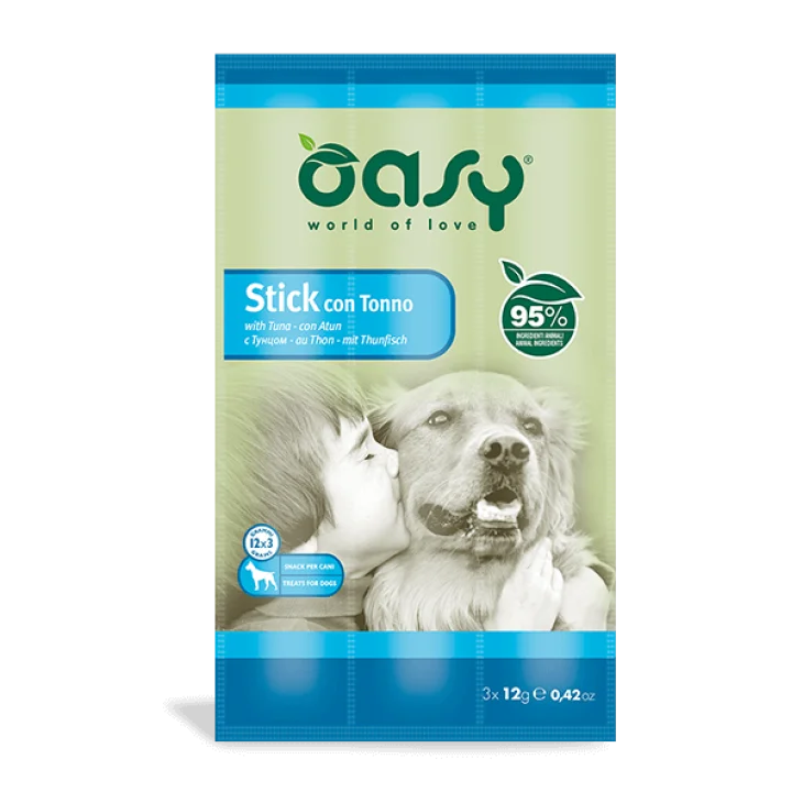 Oasy Snack Dog Stick con Tonno Alimento Complementare per Cani 3x12 g