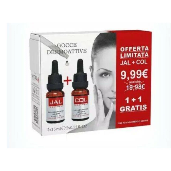 Vital Plus Active Gocce Dermoattive Viso Cofanetto Jal 15 ml + Col 15 ml
