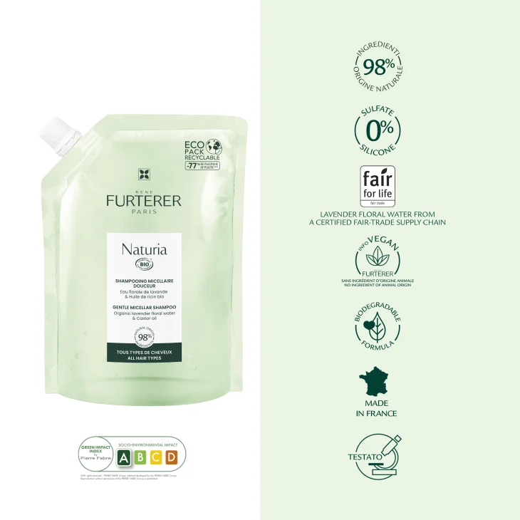 Rene Furterer Naturia Shampoo Micellare Delicato Eco-Ricarica 400 ml