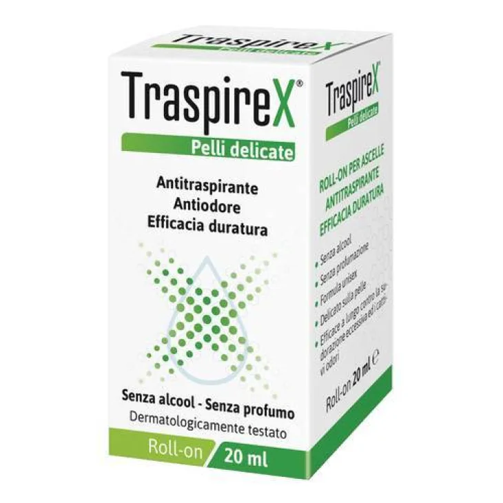 TraspireX Roll-On per Ascelle Antitraspirante Pelli Delicate 20 ml