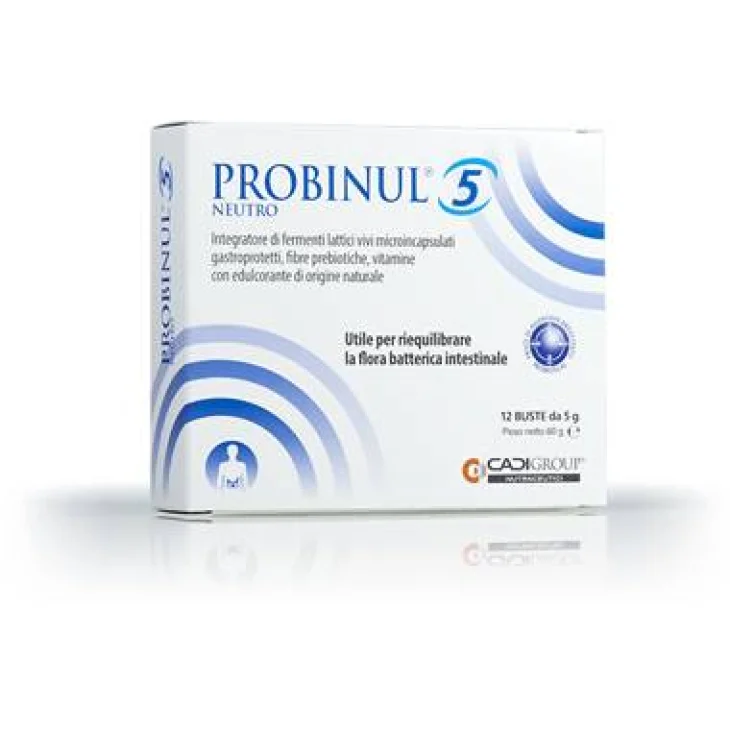 Cadigroup Probinul 5 Integratore di Fermenti Lattici Vivi Gusto Neutro 12 bustine