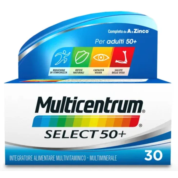 Multicentrum Select 50+ Integratore Vitamine e Minerali per Adulti 30 compresse