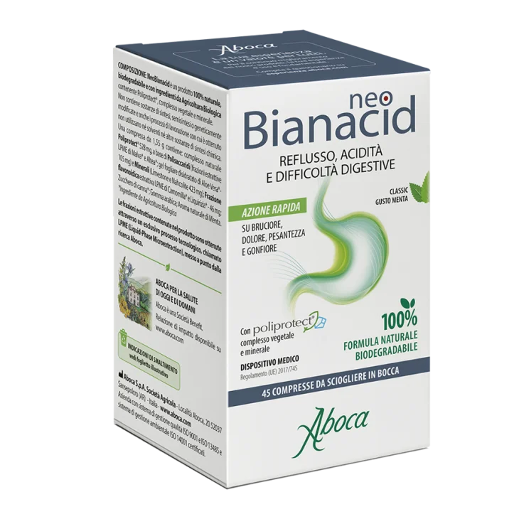 Aboca NeoBianacid Reflusso Acidit&agrave; e Difficolt&agrave; Digestive 45 compresse