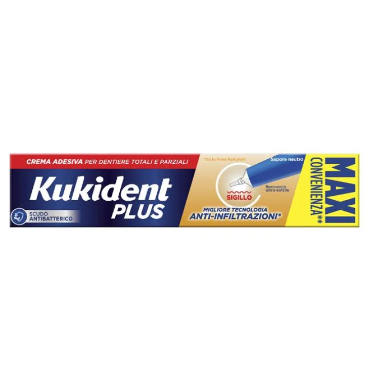Kukident Plus Sigillo Anti-Infiltrazioni Crema Adesiva Dentiere 57 g