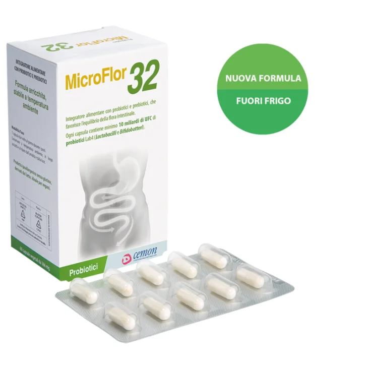 Cemon Microflor 32 Integratore di Probiotici 60 capsule vegetali