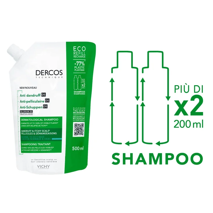Vichy Dercos Shampoo Anti-forfora Eco Ricarica 500 ml