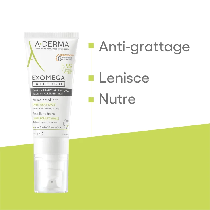 A-Derma Exomega Allergo Balsamo Emolliente Cosmetico Sterile 40 ml A-Derma Exomega Allergo Balsamo Emolliente Cosmetico Sterile 40 ml