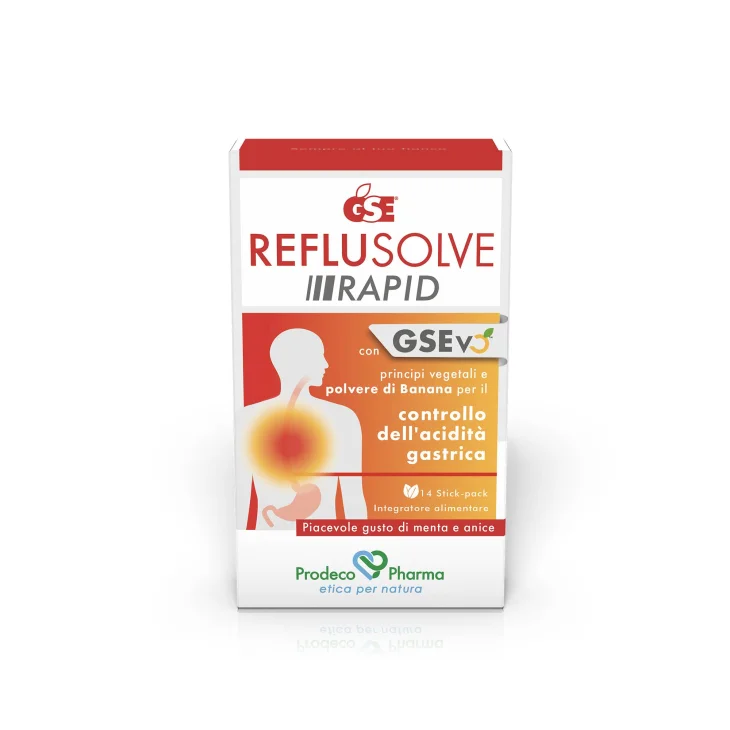 Prodeco Pharma GSE Reflusolve Rapid Integratore per Acidità Gastrica 14 stick