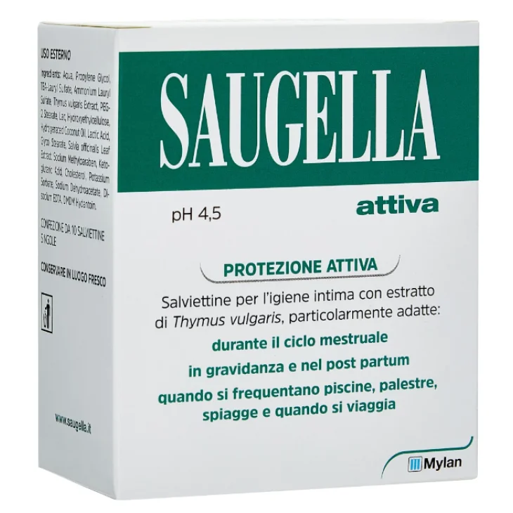 Saugella Attiva Salviettine Intime 10 salviette