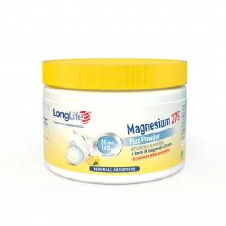 Longlife Magnesium 375 Pizz Powder Integratore di Magnesio 260 g