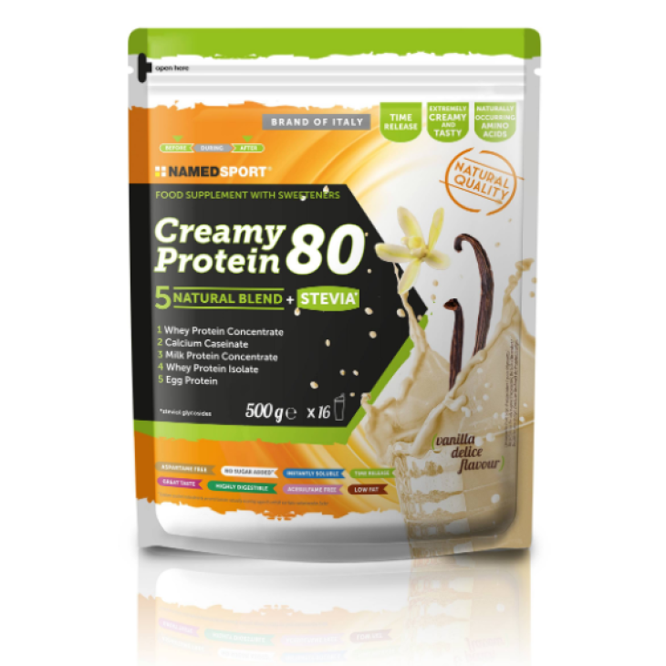 Named Sport Creamy Protein 80 Proteine per Sportivi Vaniglia 500 g