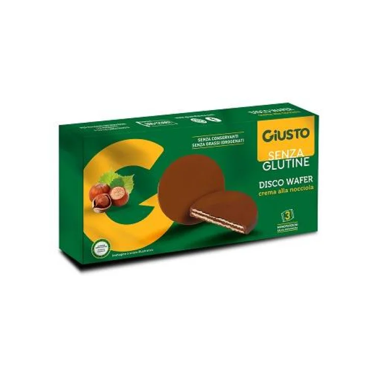 Giusto senza Glutine Disco Wafer alla Nocciola 3 Pezzi