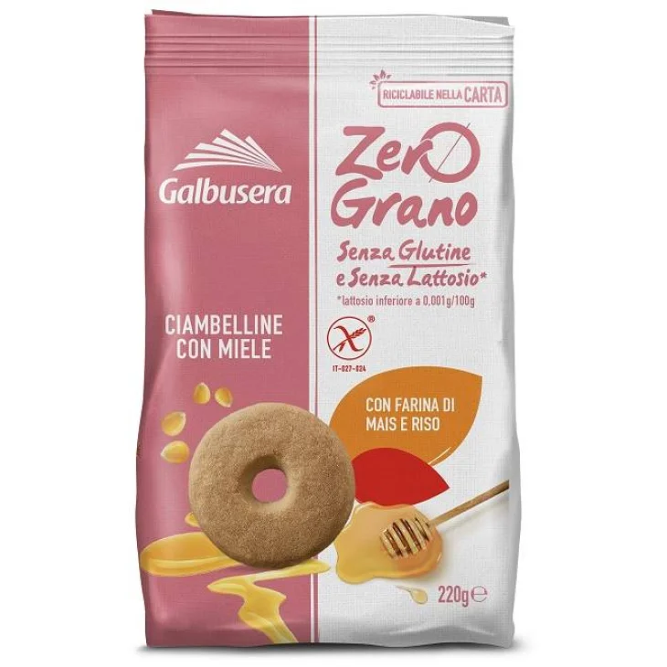 Zerograno Frollini Ciambelline con Miele senza Glutine e Lattosio 220 g