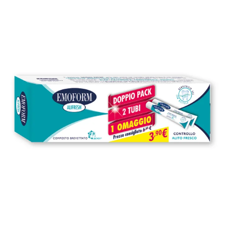 Emoform Alifresh Dentifricio per Alitosi Bipack 2 x 75 ml