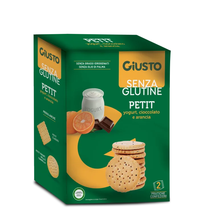 Giusto senza Glutine Biscotti Petit Yogurt Cioccolato e Arancia