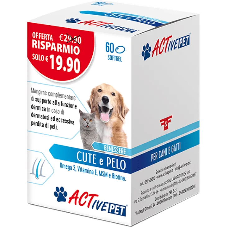 Linea Act Activepet Mangime Complementare per il Benessere di Cute e Pelo 60 softgel