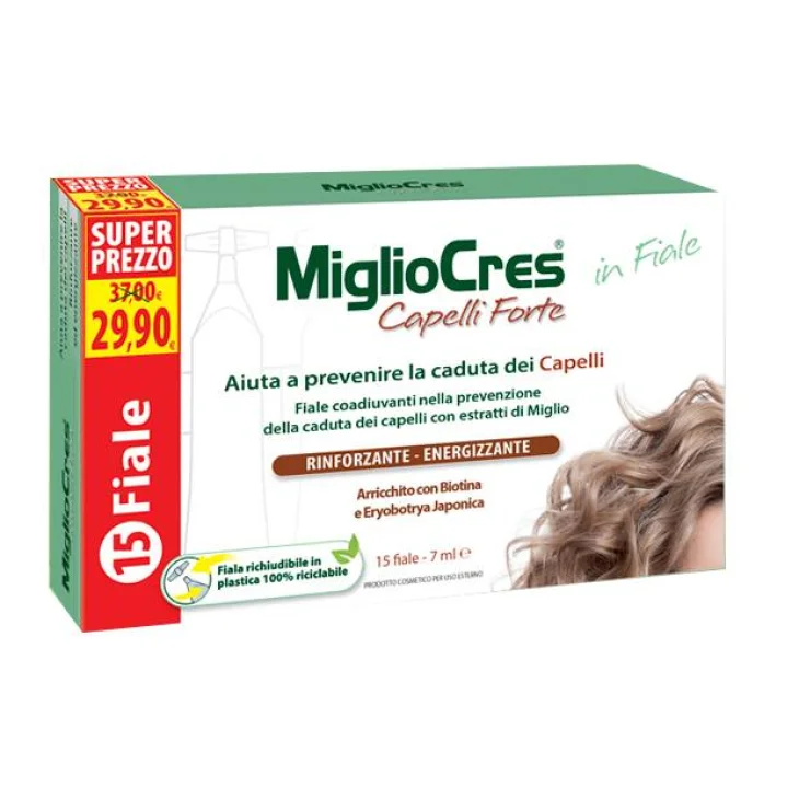 MiglioCres Capelli Forte Trattamento Dermocosmetico Anti-caduta Capelli 15 fiale