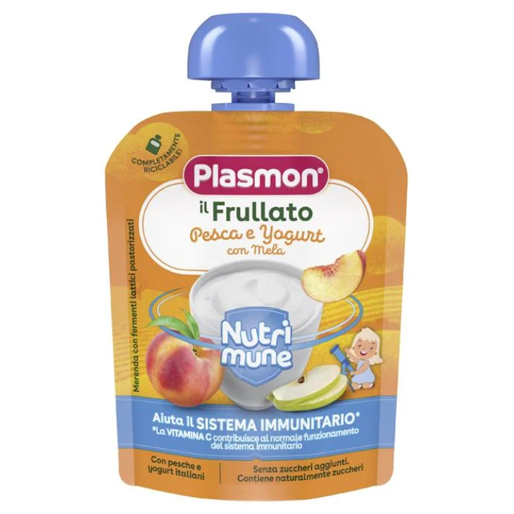 Plasmon Nutri-Mune Merenda Pesca e Yogurt con Mela 85 g