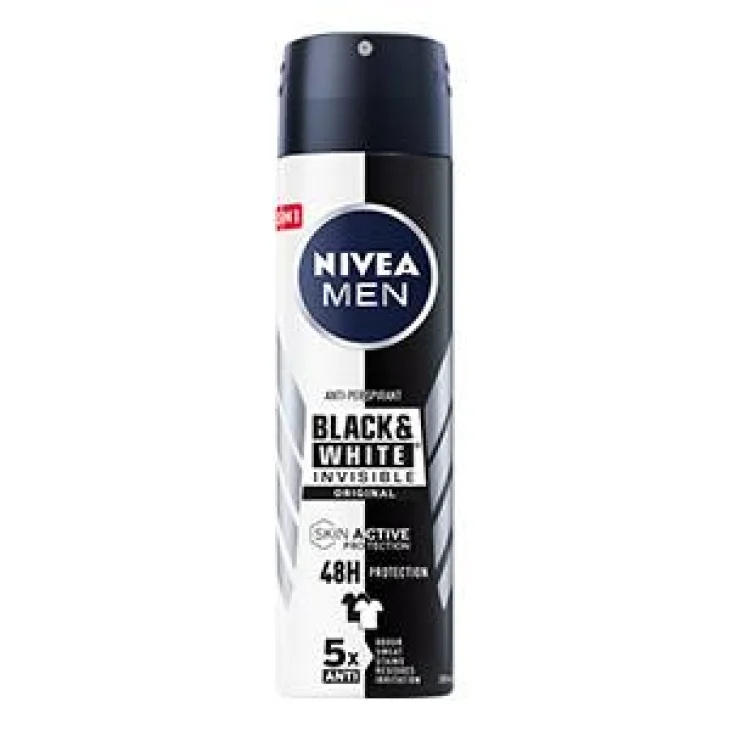 Nivea Men Black & White Invisible Deodorante Spray Uomo 150 ml