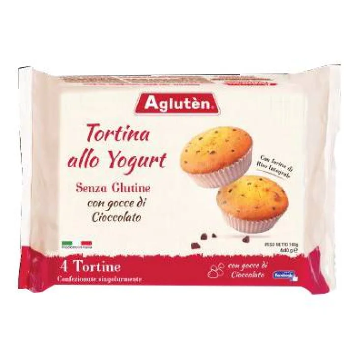 Agluten Tortina allo Yogurt senza Glutine con Gocce di Cioccolato 4x40 g