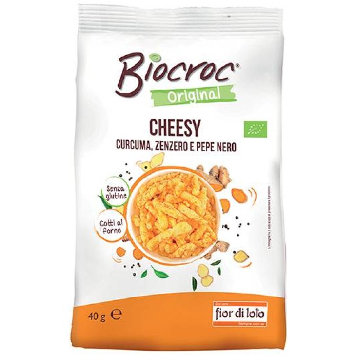 Fior di Loto Biocroc Cheesy Curcuma Zenzero e Pepe Nero Snack Biologico 40 g