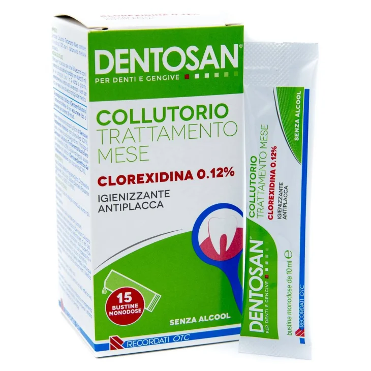Dentosan Collutorio Trattamento Mese Igienizzante e Antiplacca 15 bustine