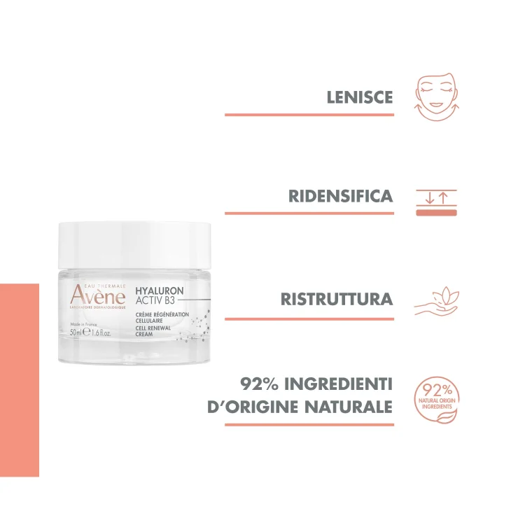 Avène Eau Thermale Hyaluron Activ B3 Crema Rigenerante Cellulare Antirughe 50 ml