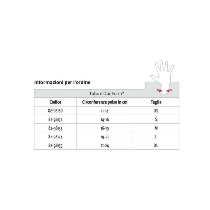 Donjoy Duoform Tutore Lungo Polso Misura XL